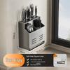 Integrated Kitchen Organizer with Knife & Chopstick Holder