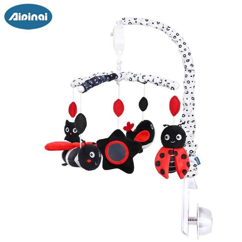 

Children s Rotating Music Mobile - Anti-Strabismus Plush Crib Toy (Black & Red)