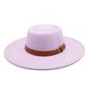 Solid Color Wool 9.5Cm Brim Men'S And Women'S Warm Outdoor Elliptical Concave Convex Torus Top Hat