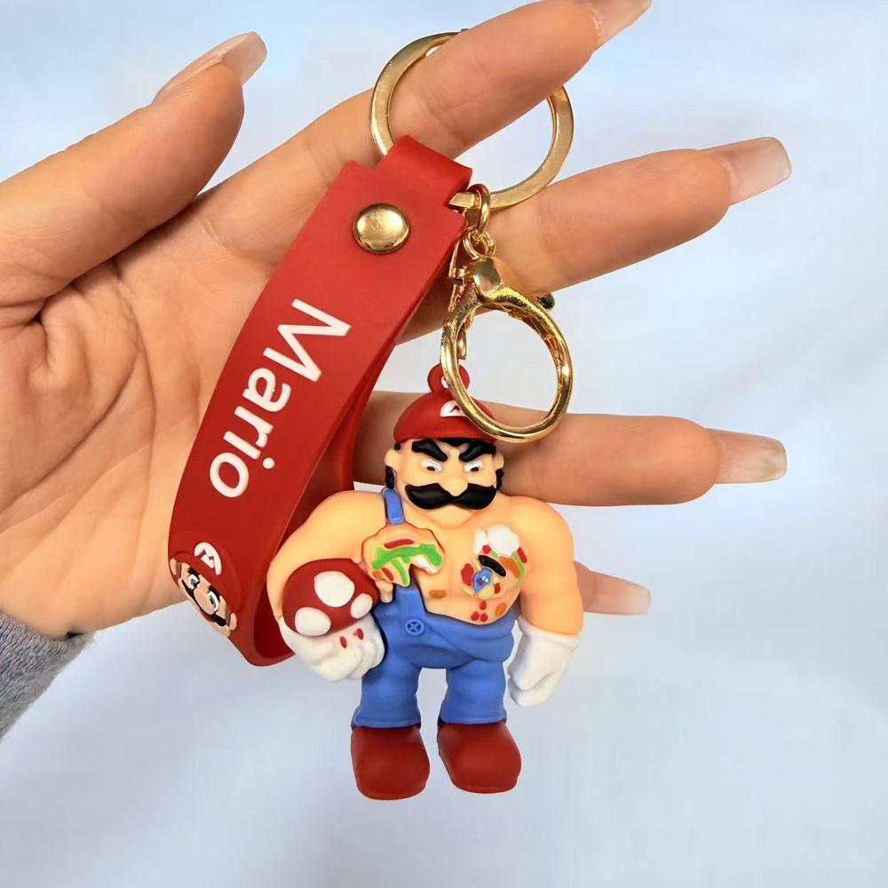 

7 Styles d Keychain Mariod Bros Luigi Toad Yoshi Bowser Action Figurine Model Pvc Animation Bag Doll Pendant Toys Gift.*