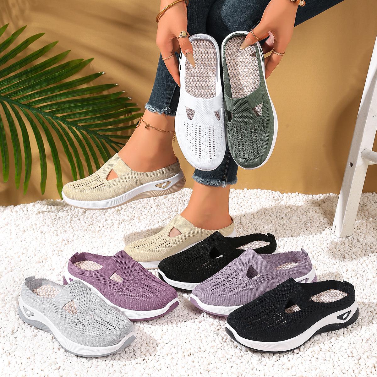 Women's 2025 Summer Soft Sole Breathable Casual Sneakers for Middle-Aged and Elderly Mothers cm