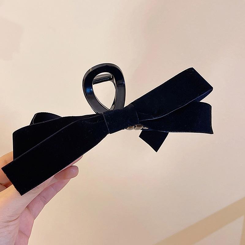 Korean Fashion Fabric Ribbon Hair Bow Hairpin For Women Sweet Girls Hair Clips Black White Bow Top Clips Female Hair Accessories
