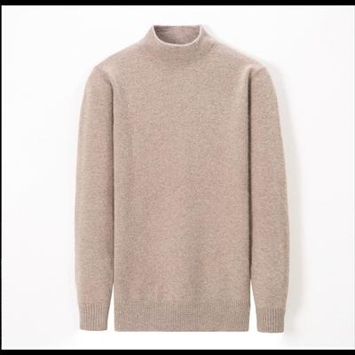 Einfarbiger Herren-Kaschmirpullover mit Rollkragen, schmale Passform, Business-Pullover