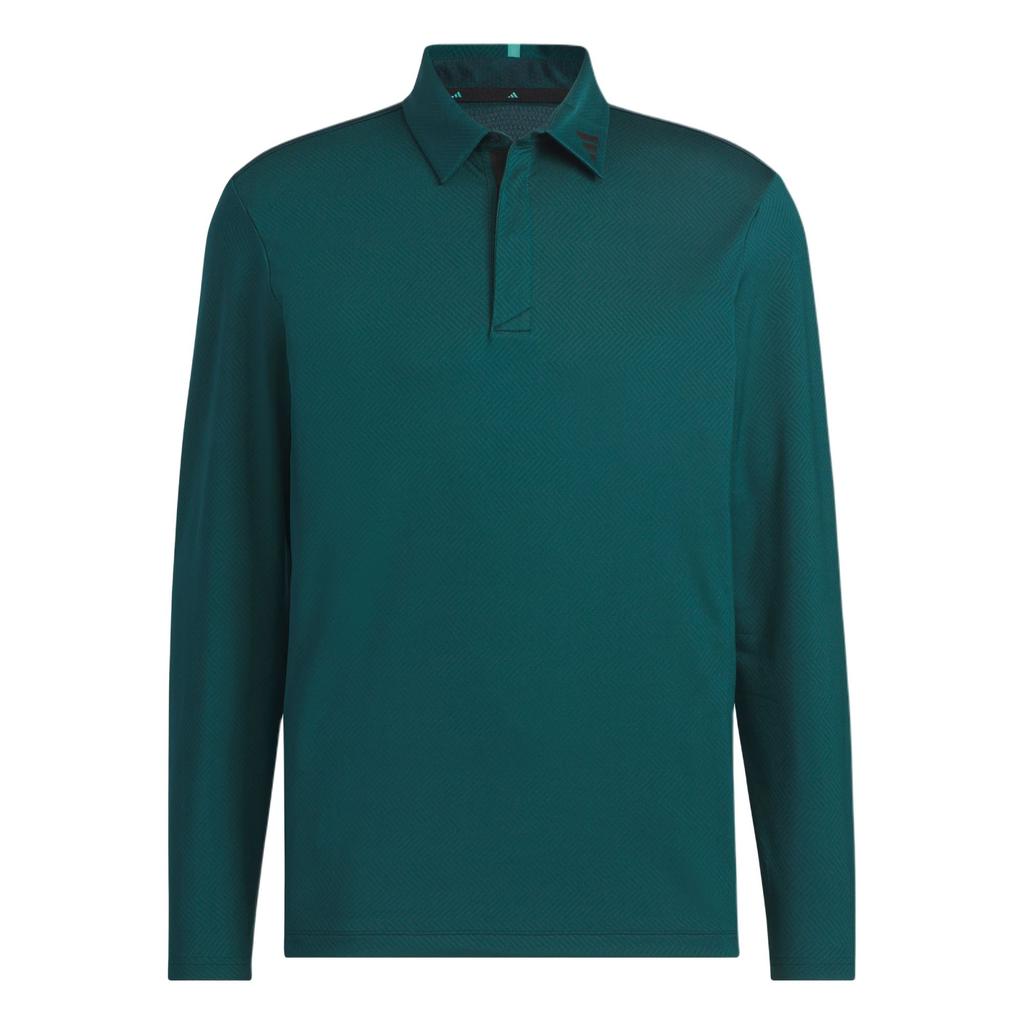 Adidas SS25 Jacquard Golf Knit Simple Long Sleeve Polo Shirt Men Polo Shirts JN1237