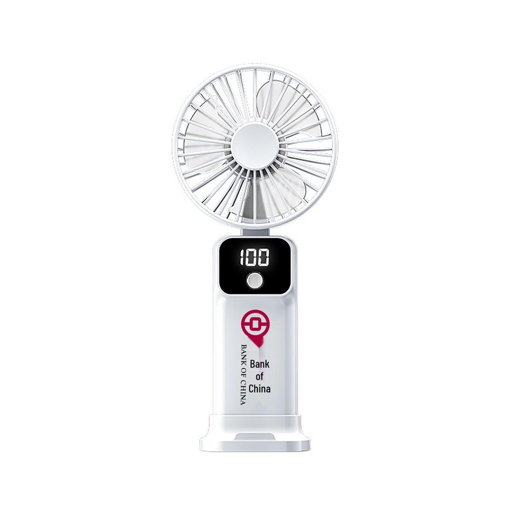 Portable Mini Foldable Desktop Fan: Rechargeable via TYPE-C, Comes with Lanyard, Customizable LOGO