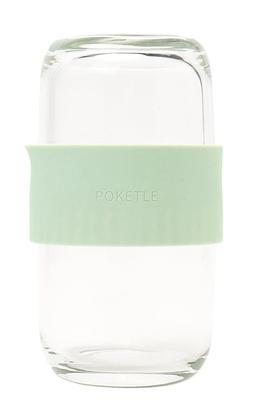 POKETLE Glass Teapot 120ml Silicone Filter Dishwasher Safe Heat-Resistant Green