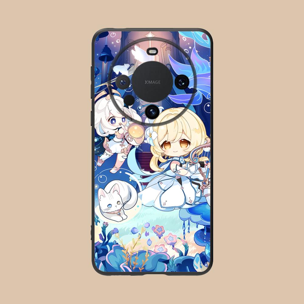 Game GI Lumine Matte TPU Mobile Phone Case for Huawei Mate 60 50 40 30 20 10 Pro Plus Lite E 5G Colorful Printing Cover