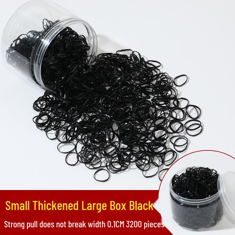 Children's Extra Thick Black Elastic Hair Ties - No Damage, High Elasticity