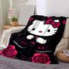 1pc Darkly Elegant Hello Kitty Blanket, Soft Throw for Room Decor, Perfect Gift for Family and Friend, Living Room, Travel, Camping, Car Blankets, Bea