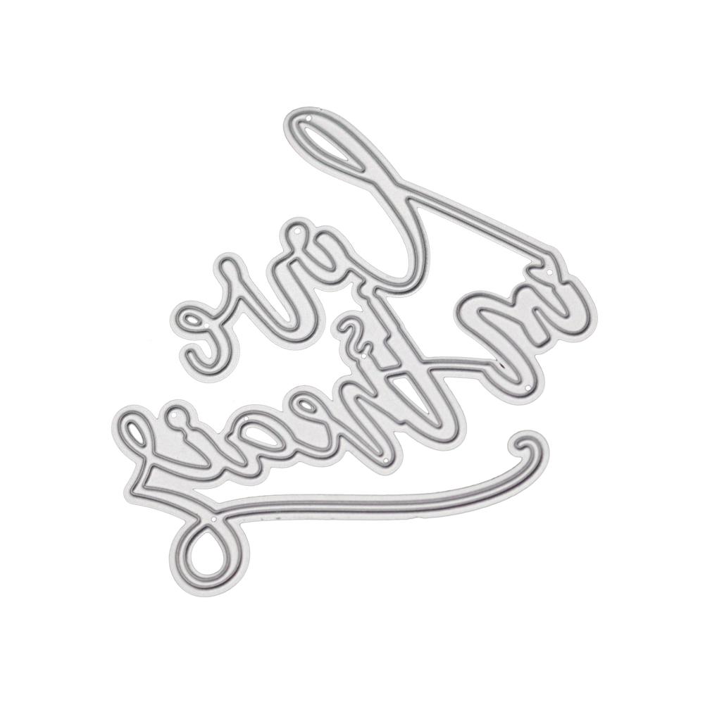 Love Is In Zhe Air Frame Metal Silvery Stencil Embossing Cutting Dies For Diy Scrapbooking Paper Album Cards Making