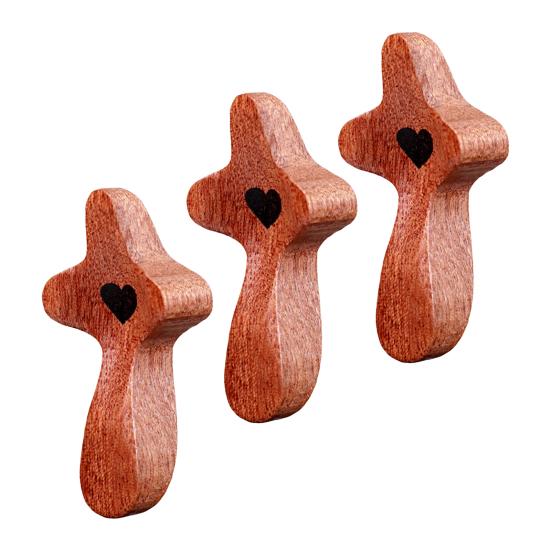 Wooden Prayer Cross Comforting Pocket Gadget Anxiety Relief Religious Gadget for Clutching