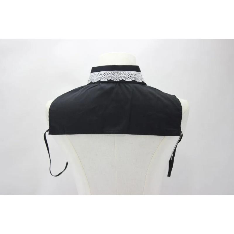 Women Cotton Fake Collar Girls Black Shirt Lapel False Collars Neck Tie Detachable Collar Blouse Top Women Clothes Decor