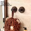 Walnut Wood Grain Suction Cup Rotating Hook, Household Seamless Adhesive Door Rear Coat Hook, Kitchen and Bathroom Hanging Rack