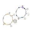 Fashionable Punk Bracelet Fashion Wristband Beaded Bracelet Hollow Star Charm Bracelet Alloy Texture for Daily Party