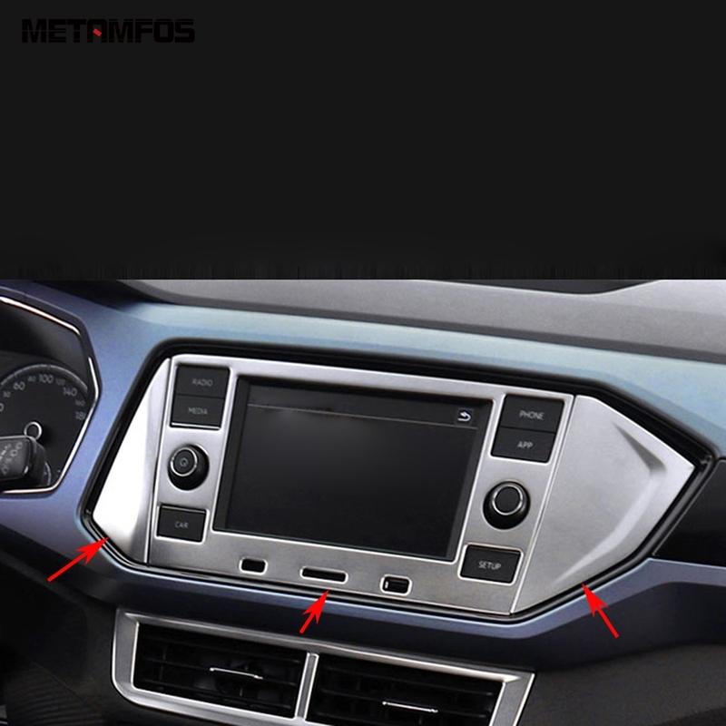 For Volkswagen VW T-cross Tcross - Center Console GPS Navigation Frame Cover Trim Interior Accessories Car Styling