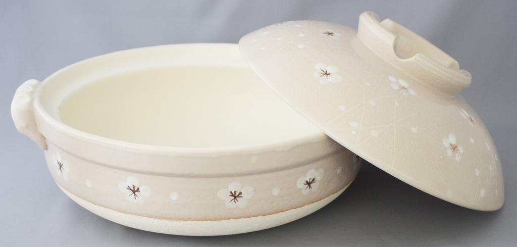 Santo Banko Ware Earthenware Pot (Deep Pot) Koume Shino No. 7 (10486) Serves 2-3 People