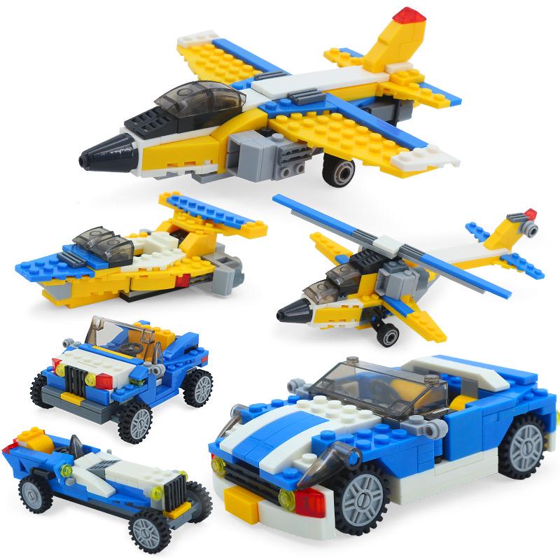 Children's Creative Building Blocks - Car, Airplane, and Fighter Toy Set