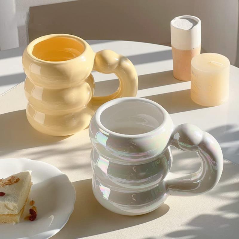 420ml Keramisk Knubbig Mugg Kreativ Nordisk Kaffekopp Söt Kontors Eftermiddagste Molnmuggar Kök Dryckesvaror Heminredning