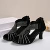 Fish Mouth High-heeled Sandals for Women's Summer New Models, Thin Heels, Sexy Suede Sandals for Women
