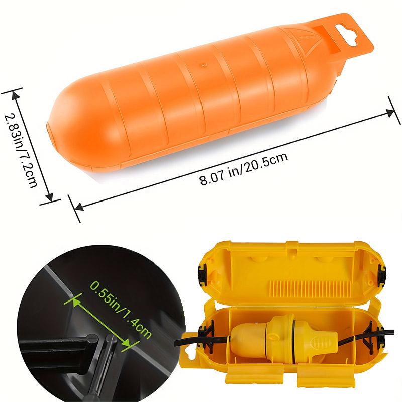 Extension Cable Plug Connection Protection Safety Cover, Waterproof Indoor and Outdoor Socket Protection Tool Yellow and Orange