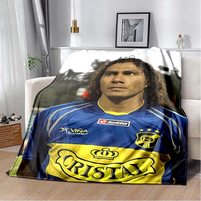Everton De Viña Del Mar Football Club Player Collage Logo Print Soft Flannel Throw Blanket Blue Yellow Warm Sofa Bed Cover For Soccer Fans