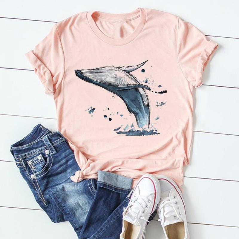 Animal Print Womens Graphic Tshirt Europe And United States Popular Dress Blouse Tops for Ladies Polyester fabric