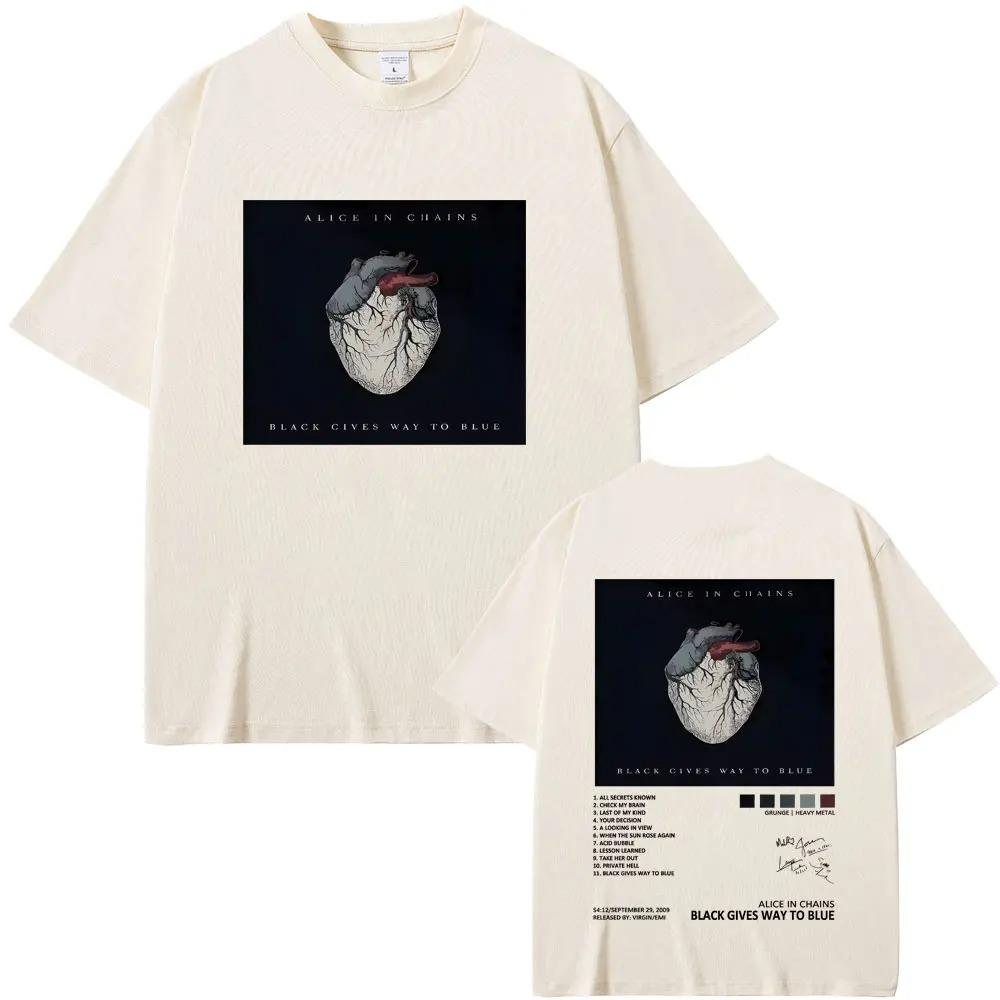 Alice in Chains Black Gives Way To Blue Album Tee Unisex Vintage Goth Punk Grunge Rock Mens Oversized Cotton TShirt
