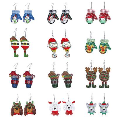 Exaggerated Christmas Earrings: Reindeer, Snowflake, Snowman Designs