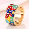 CAOSHI Fashion Colorful Enamel Finger Ring for Women Fancy Accessories for Daily Party Stylish Female Aesthetic Jewelry Gift