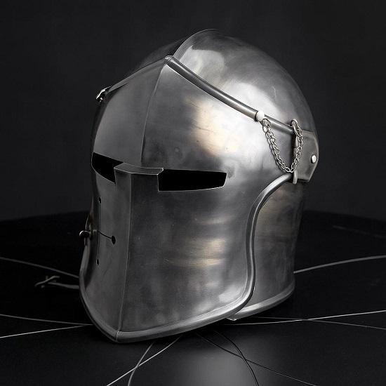 Cosplay Barbuta Knight Helmet  Full Steel Italian-Style Armor Headgear for LARP, Cosplay Historical Reenactment