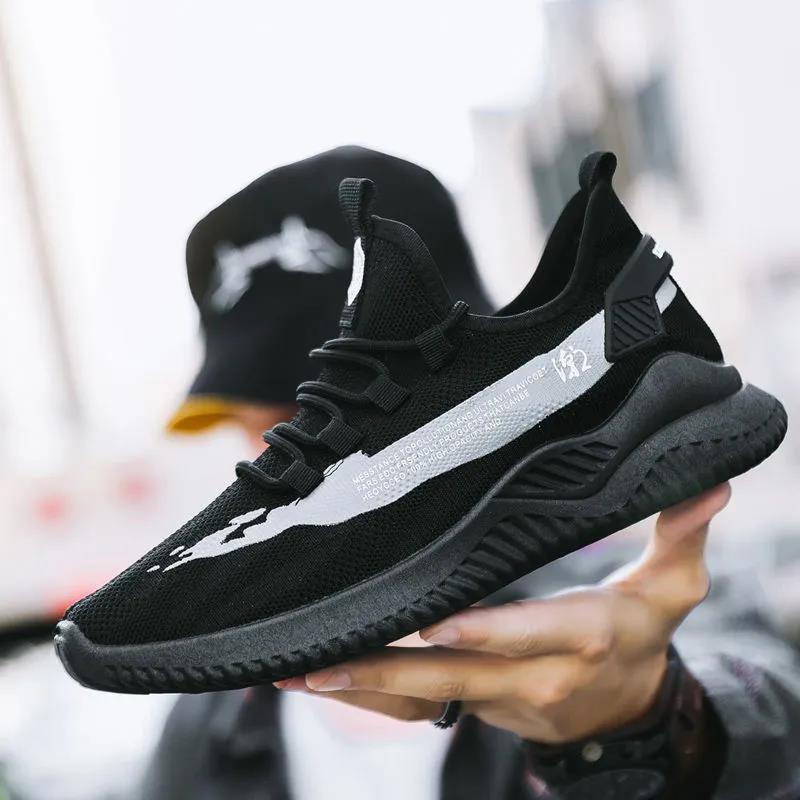 

Мужская обувь для активного отдыха, дышащие кроссовки с мягкой подошвой и сеткой, модные кокосовые туфли корейской версии 44 чёрный