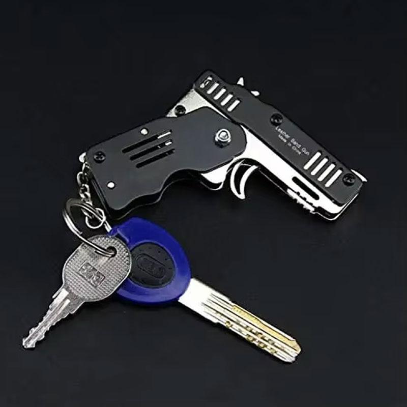 Children'S Simulation Toy Gun 100Pcs Eraser Boys Competitive Shooting Boys Gift Stretch Folding Can Be Fired Rubber Band Toy Gun