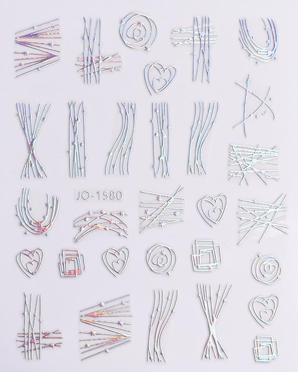 Aurora Style Silver Nail Stickers - Hot-Selling Nail Decals in Stock