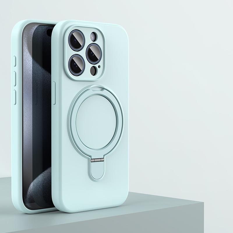 

Liquid Silicone Kickstand Case For iPhone 15 14 13 12 Pro Max Plus 11 For Magsafe Magnetic Wireless Charge Stand Holder Cover For iPhone 15 Plus