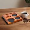 Coffee Tamper Station with Walnut Wood Base and Portafilter Holder Offering Stability and Organization for 51mm and 58mm Handles