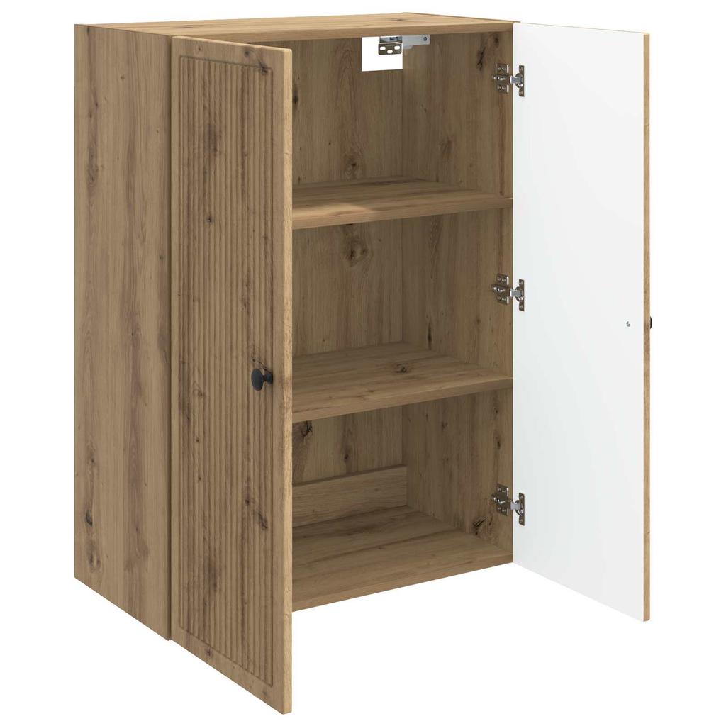 Handgefertigter Eichen-Wandschrank 66 x 34,5 x 90 cm Holzwerkstoff