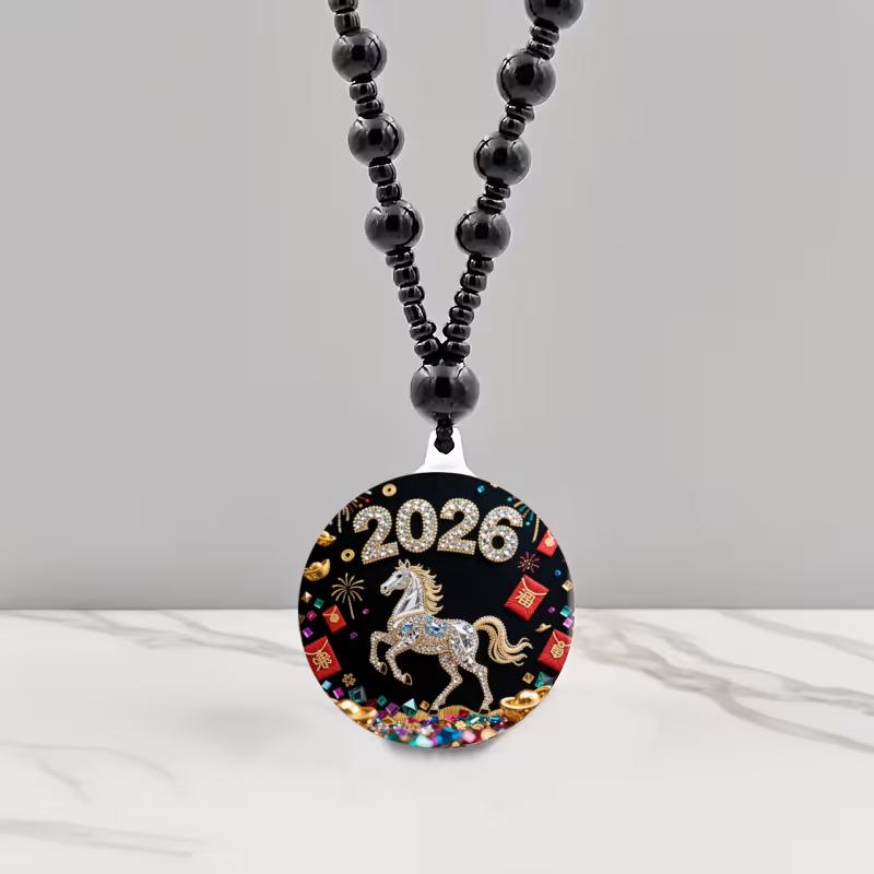 

Running Horse Round Pendant Necklace Women Girls Stainless Steel Neck Chain Jewelry Birthday Gift For Horse Lover A8