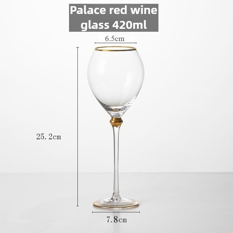 Luxury Gold-Rimmed Crystal Champagne & Wine Glasses - Elegant Stemware for Dining Table Clubs Display Rooms Decorative Glassware