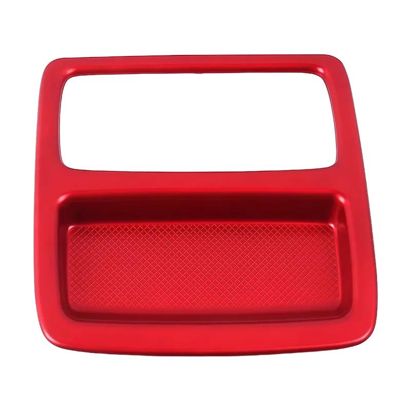 Honda Accord 18th Gen Red Interior Trim Kit: Gear Shift Frame, Armrest, Air Vent, Gear Knob, Steering Wheel.