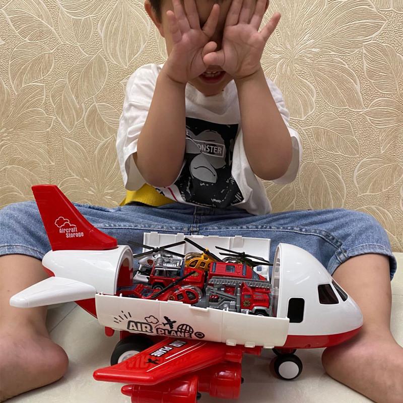 Model Airplane Toy Set With Inertia Mechanism And Storage For Boys And Kids