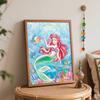 Disney DIY Little Mermaid Oil Painting Art Painting Kit Home Wall Decor Handmade Gift for Girls Room Living Room Bedroom Acrylic Art Set