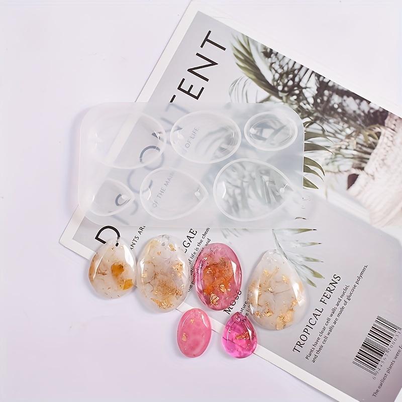 Crystal Epoxy Resin Cut Surface Oval Water Drop Pendant Silicone Mold Diy Earring Pendant Keychain Mold