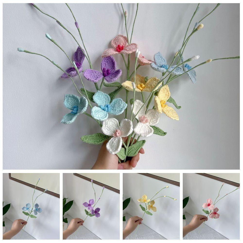 Finished Knitted Bouquet Multicolor Artificial Flower New Knitting Sunflower Mother's Day