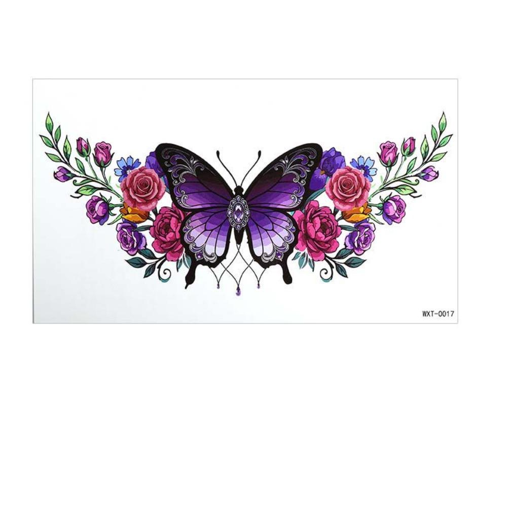 3D Texture Floral Body Art Sticker Crown Cross Wing Temporary Tattoo Instant Decals Music Festival