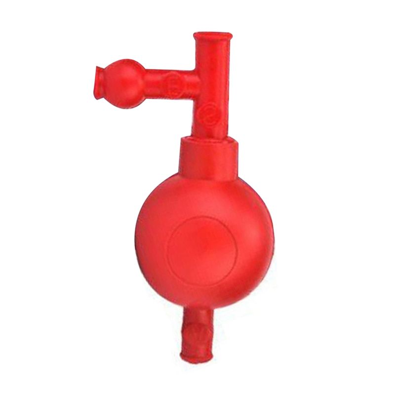 C-Convenient-Three Way Quantitative Suction Ball Lab Suction Bulb Safe Pressure Quantitative Pipette Filler With 3 Val Lab Suppl красный