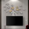 Simulation Metal Leaves Wall Hanging Ornaments Set Room Aesthetics Living Room Decoration Leaf Pendants Wall Background Display