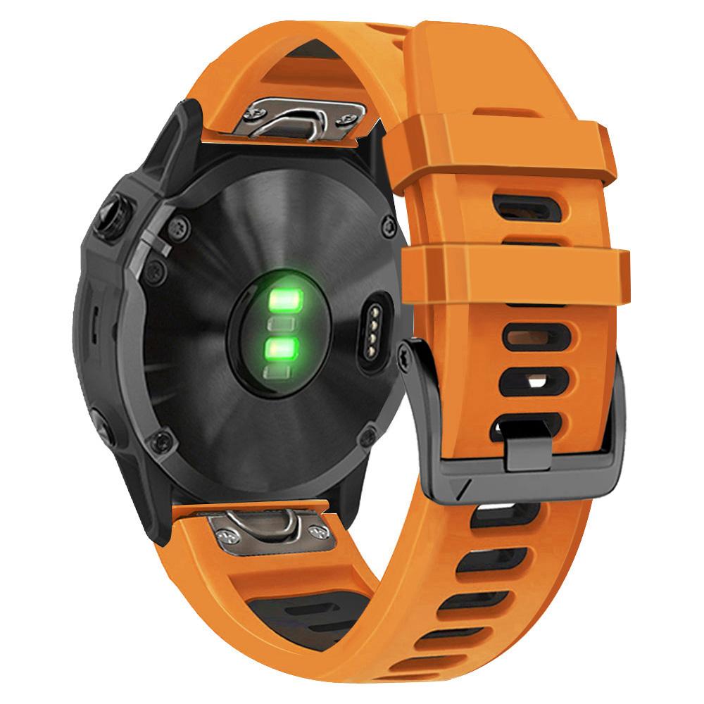 26mm Watch Band for Garmin Tactix 7 Pro/Fenix 7X/6X Pro/5X Plus,Smooth Silicone Dual-color Wrist Strap
