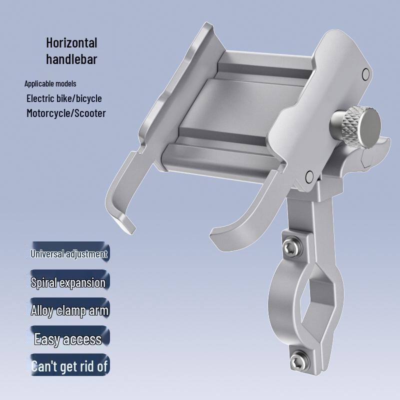 Aluminum Alloy Phone Holder for Bikes and Motorcycles - Shockproof, Anti-vibration, Ideal for Food Delivery Riders.