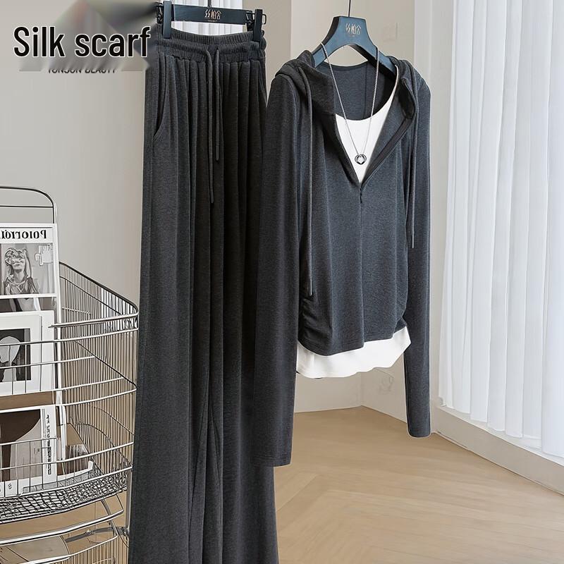 

Silkbush Women s Faux Two-Piece Top & Casual Pants Set XL