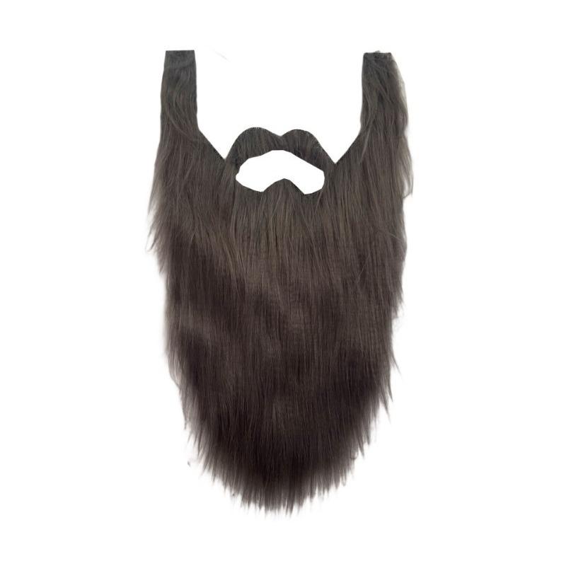1pcs Fake Santa Beard Mustache Long Plush Fabric Sideburns for Holiday Party Dance Performance Role Playing Props Photo Props